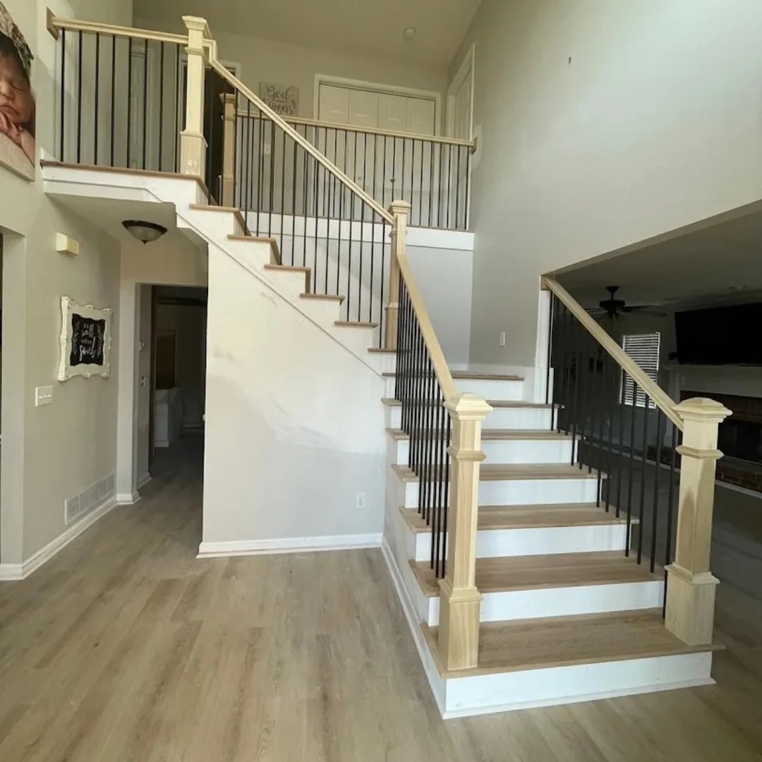 Beautiful new stair railing and balusters